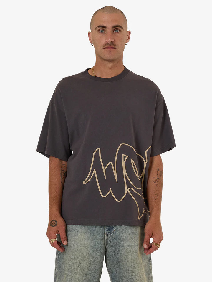 Worship Supplies Sprays Oversized Tee - Worn Black