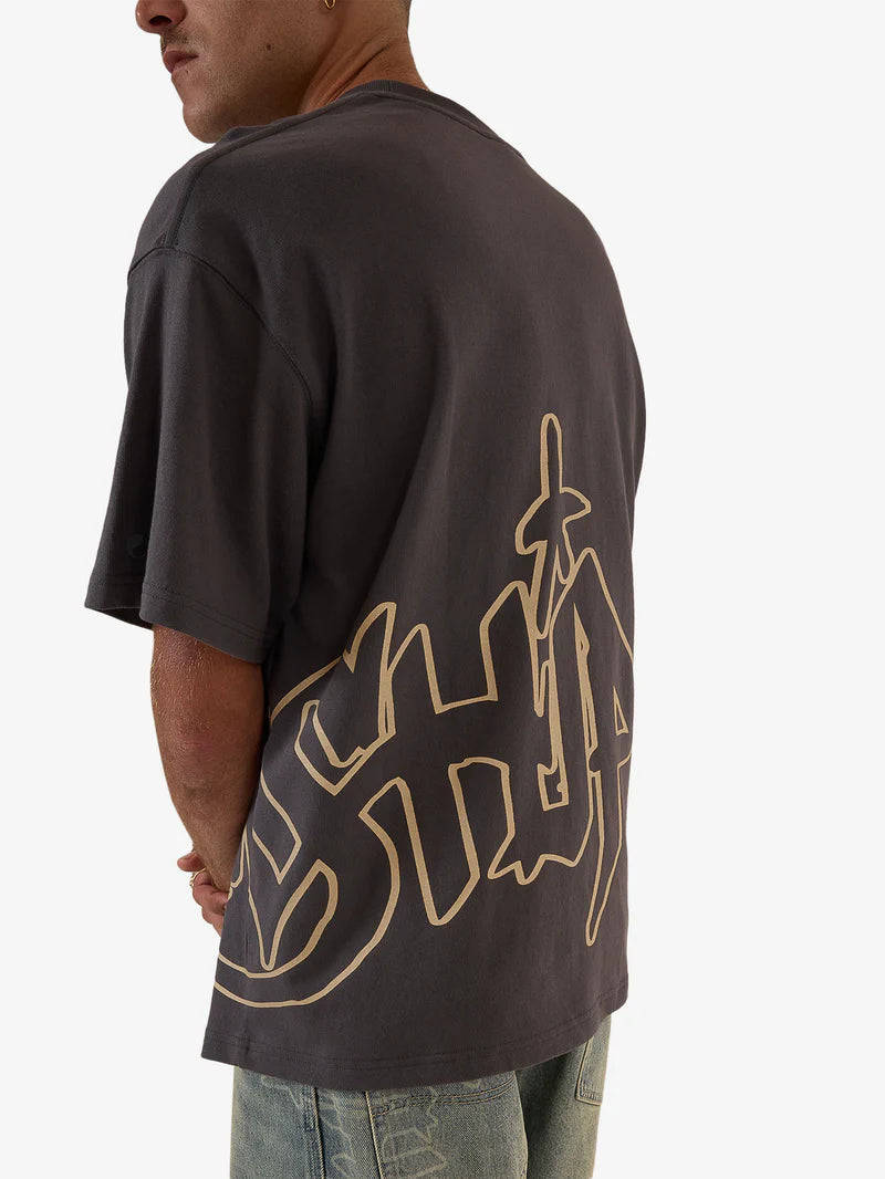 Worship Supplies Sprays Oversized Tee - Worn Black
