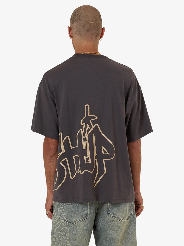 Worship Supplies Sprays Oversized Tee - Worn Black