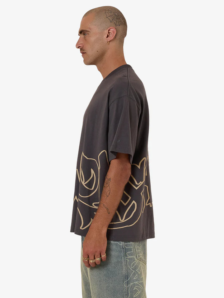 Worship Supplies Sprays Oversized Tee - Worn Black