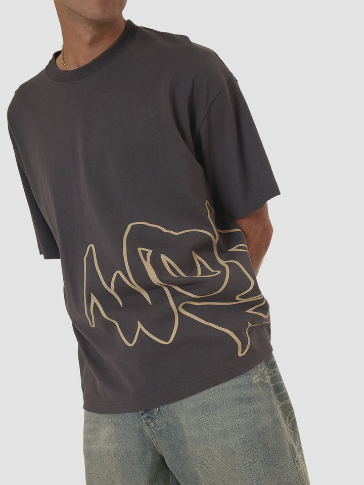 Worship Supplies Sprays Oversized Tee - Worn Black