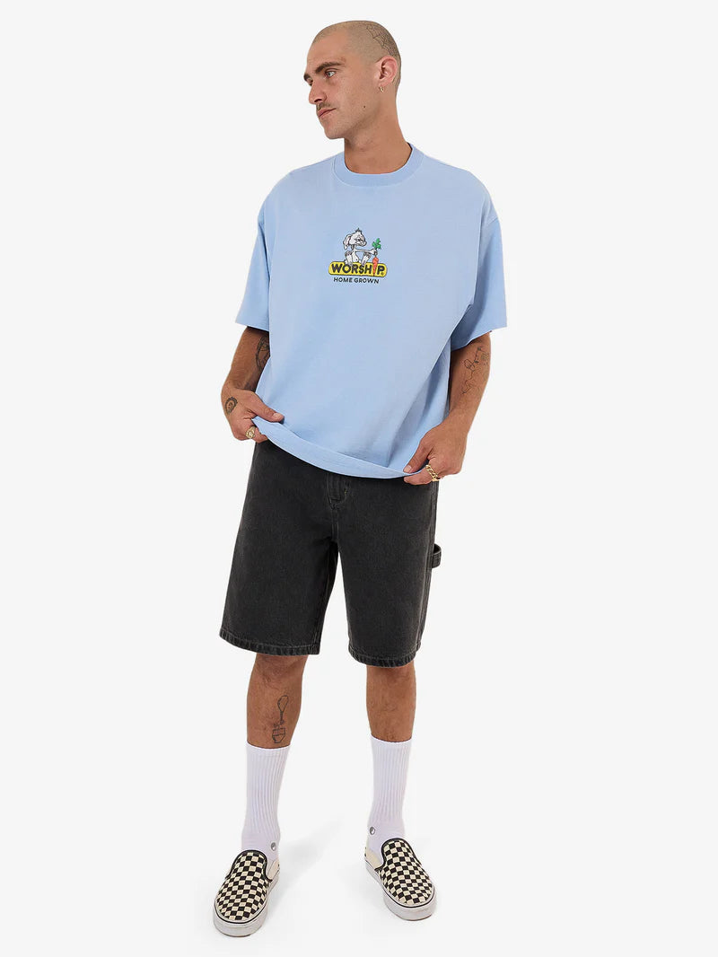 Worship Supplies Home Grown Oversized Tee - Bell Air Blue
