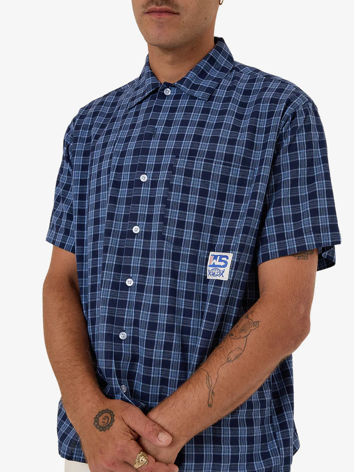 Worship Supplies Removal Short Sleeve Shirt - Bell Air Blue