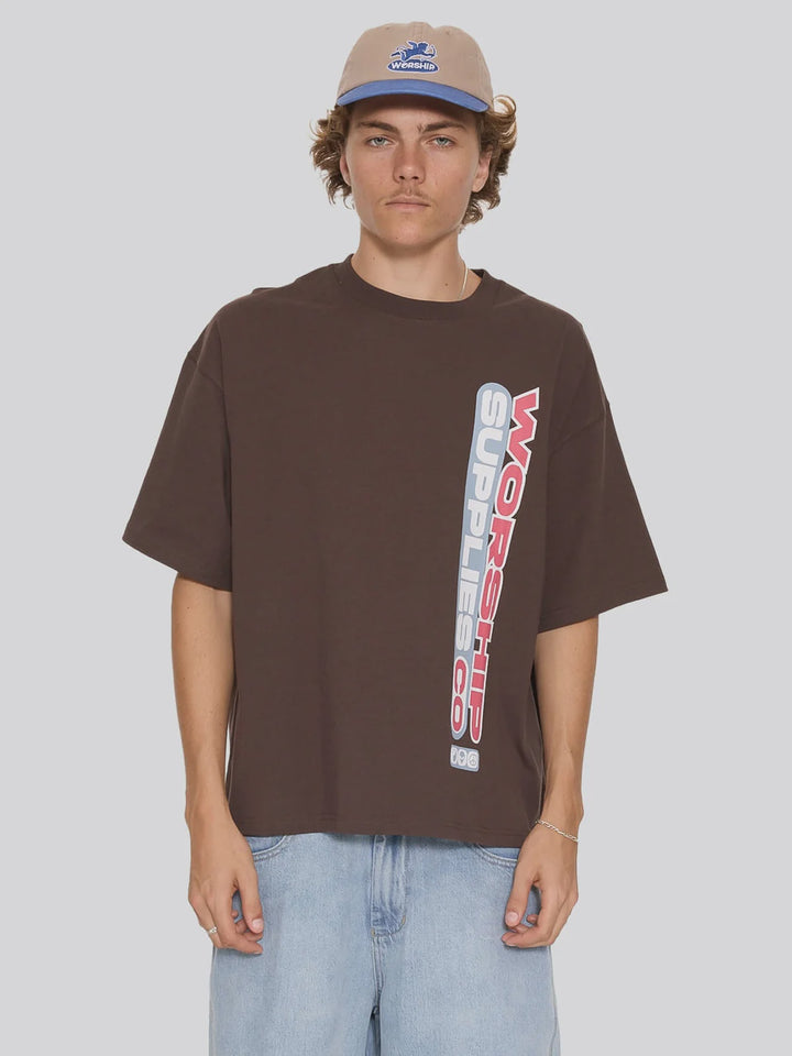 Worship Supplies Globo Box Crop Tee - Ganache