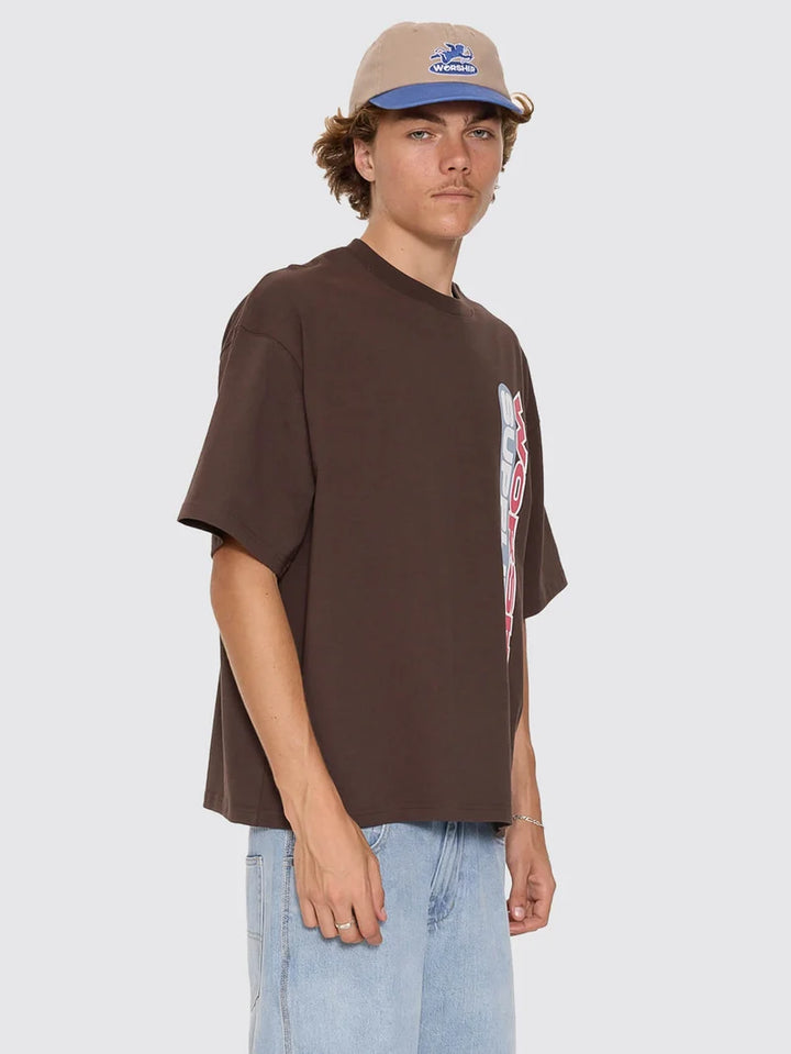 Worship Supplies Globo Box Crop Tee - Ganache