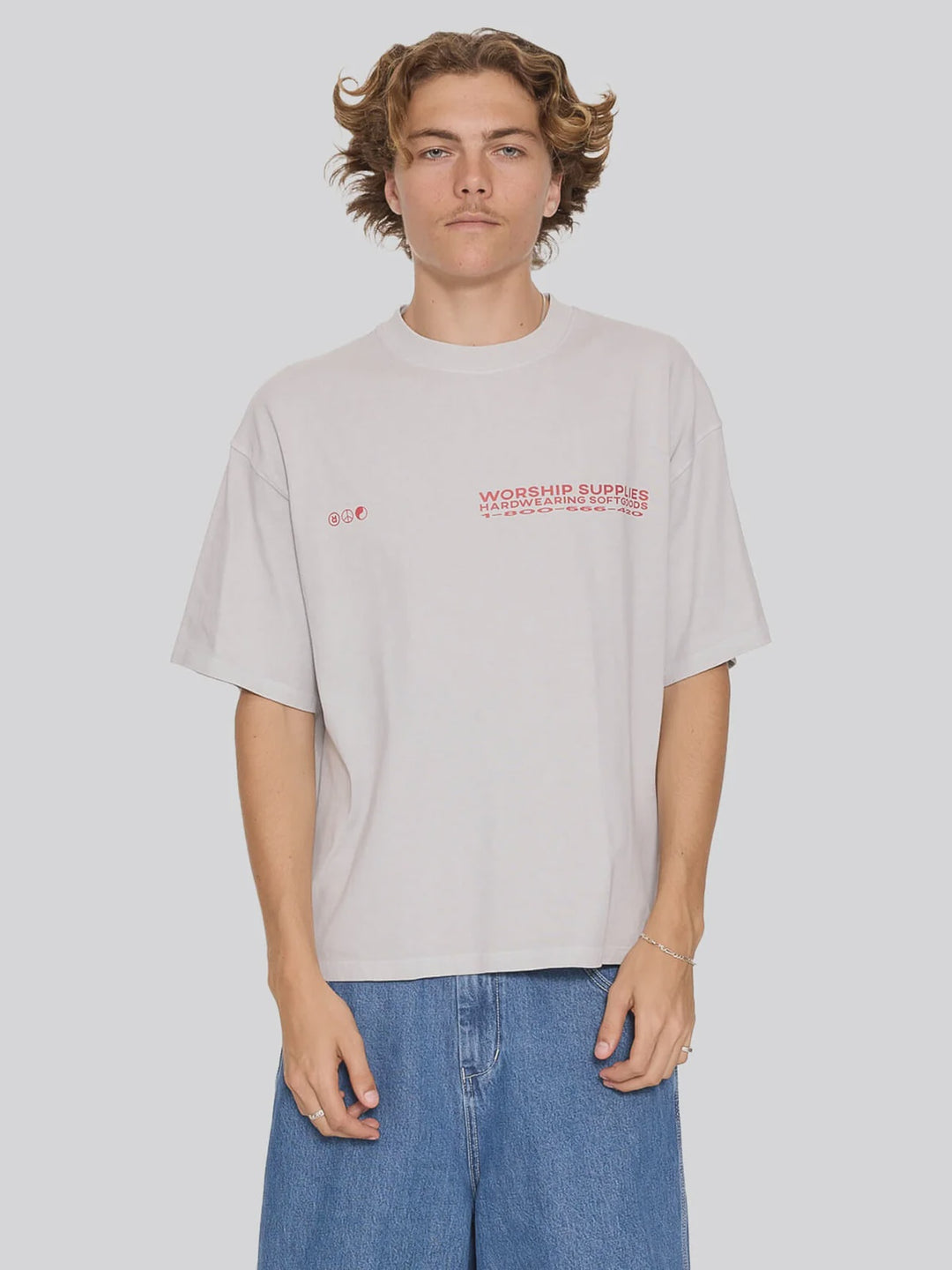 Worship Supplies Data Point Box Crop Tee - Vapour Grey