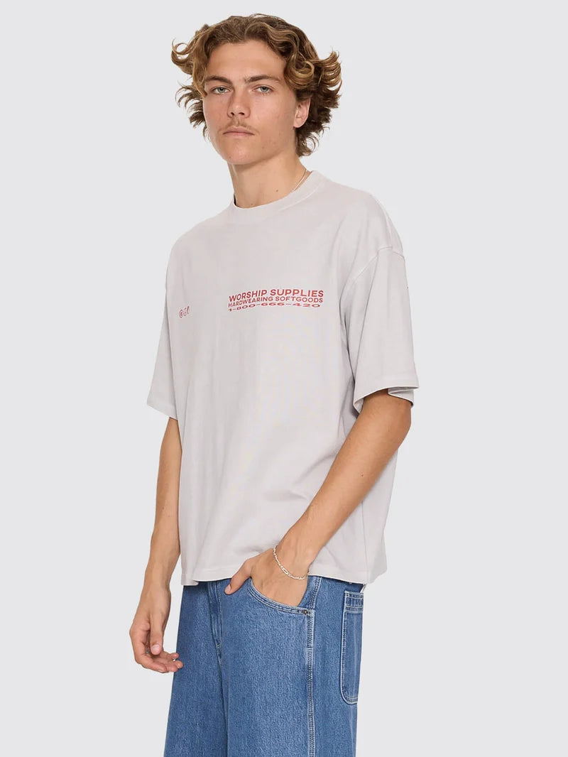 Worship Supplies Data Point Box Crop Tee - Vapour Grey