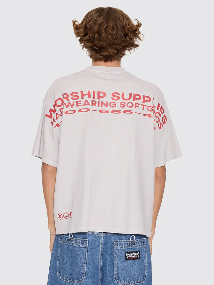 Worship Supplies Data Point Box Crop Tee - Vapour Grey