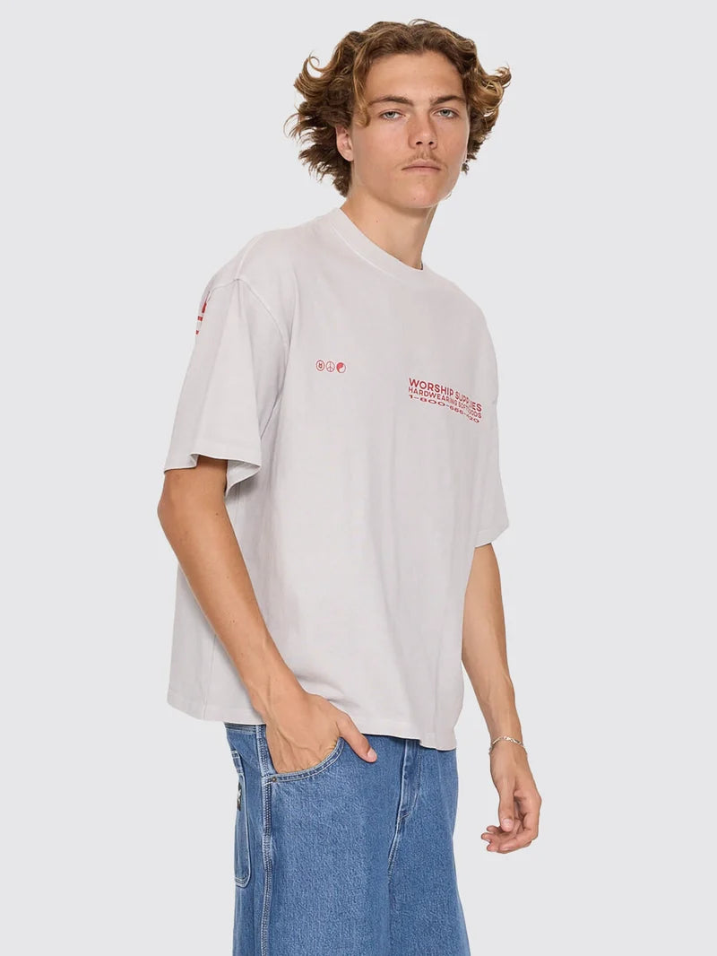 Worship Supplies Data Point Box Crop Tee - Vapour Grey