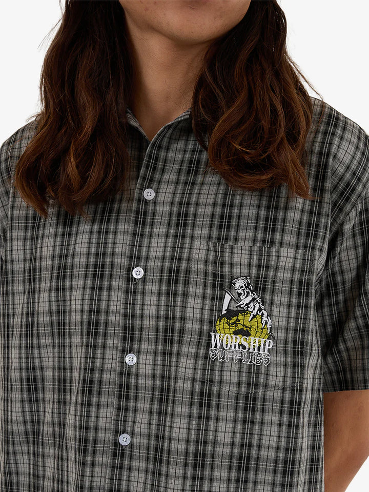 Worship Supplies Get A Grip Short Sleeve Shirt - Grey