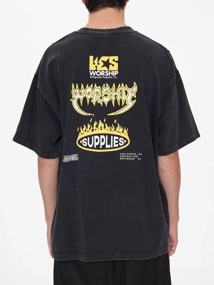 Worship Supplies Pile Up Oversize Tee-Black