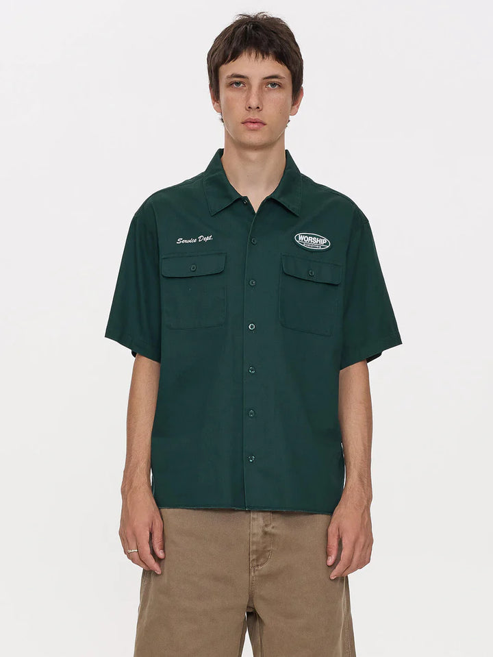 Worship Supplies Department Short Sleeve Workshirt-Hunter Green