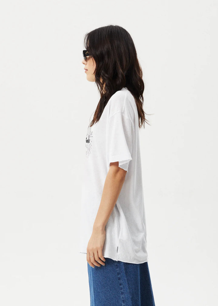 Afends Pulse Hemp Oversized Tee - White