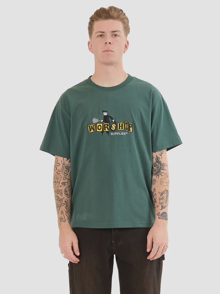 Worship Supplies Don't Get Caught Tee - Bistro Green