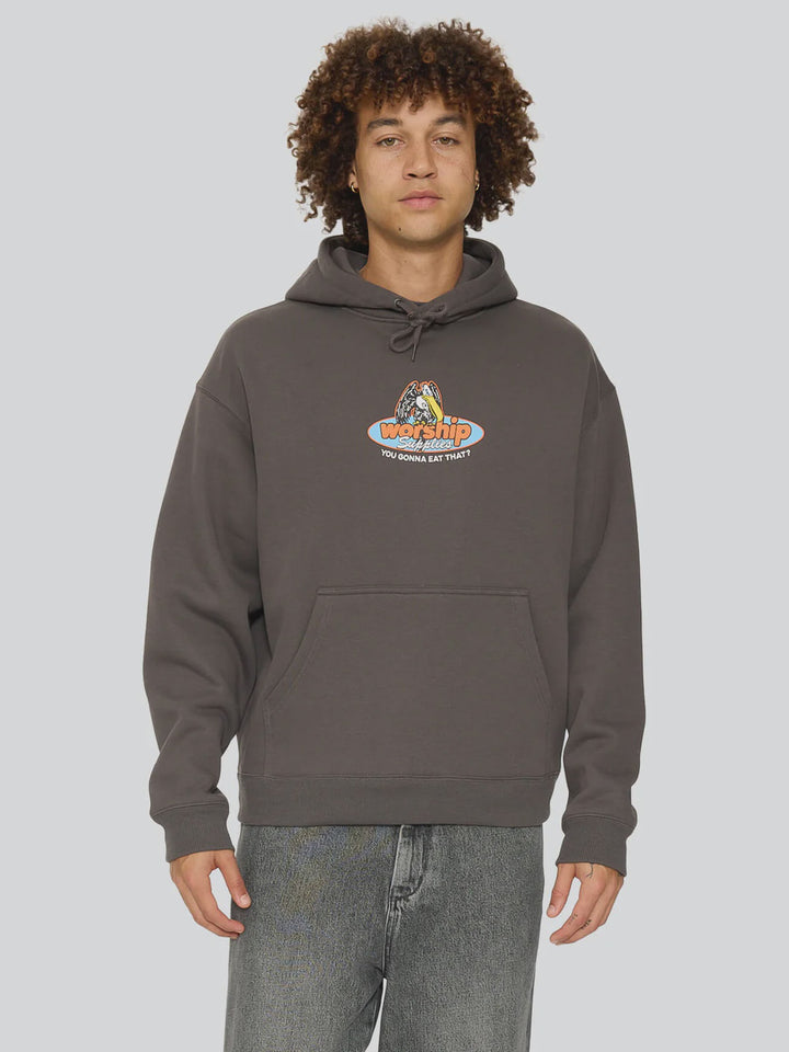 Worship Still Hungry Pullover Hood - Worn Black