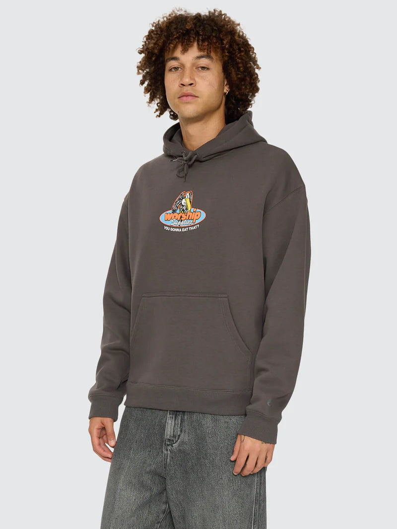 Worship Still Hungry Pullover Hood - Worn Black