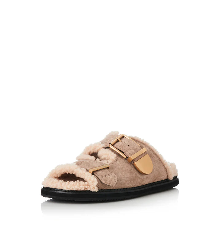 Alias Mae Panama Slide - Natural Suede/Shearling