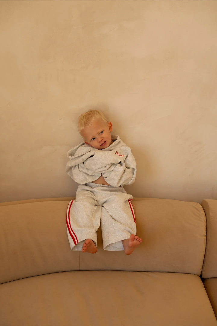 SSAINT Kids Logo Hoodie - Grey/Red