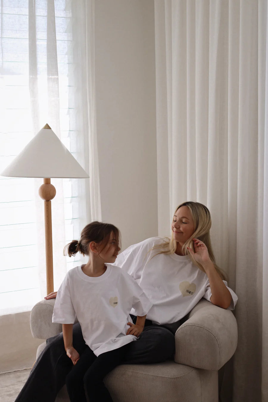 SŚAINT Kids Heart Tee -Cream