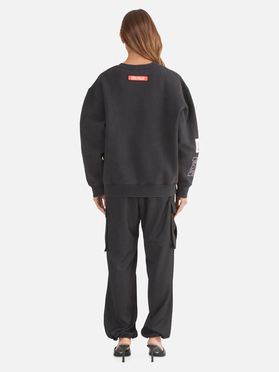 Ena Pelly EP Mix Oversized Sweater - Washed Black