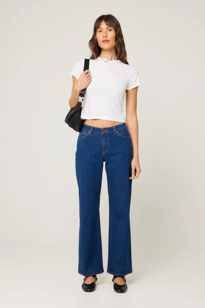Rolla's Heidi Low Jean - Dark Stone - Dark Vintage Blue