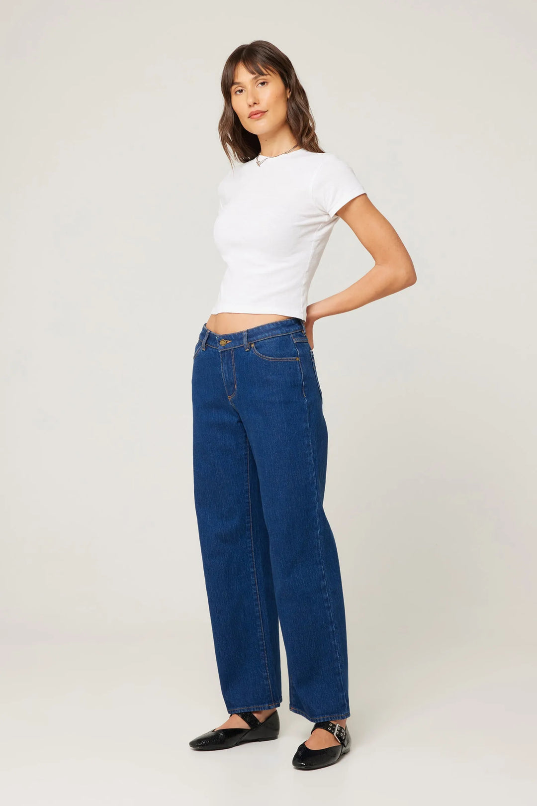 Rolla's Heidi Low Jean - Dark Stone - Dark Vintage Blue