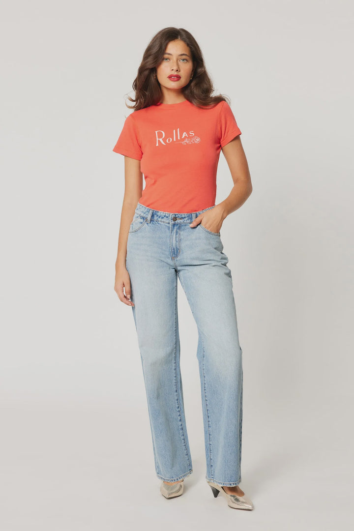 Rolla's Heidi Low Jean - Cali Worn - Light Vintage Blue