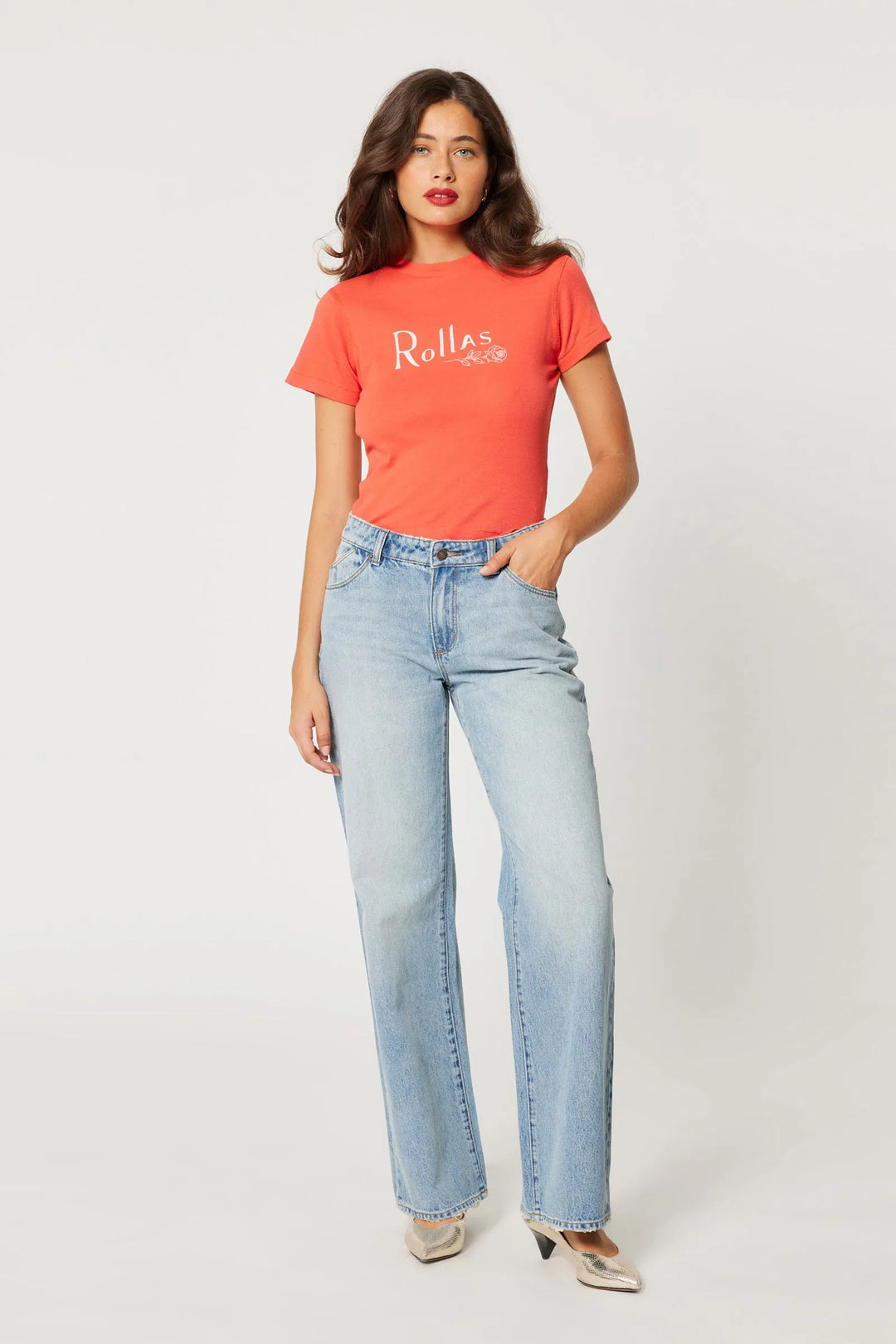 Rolla's Heidi Low Jean - Cali Worn - Light Vintage Blue