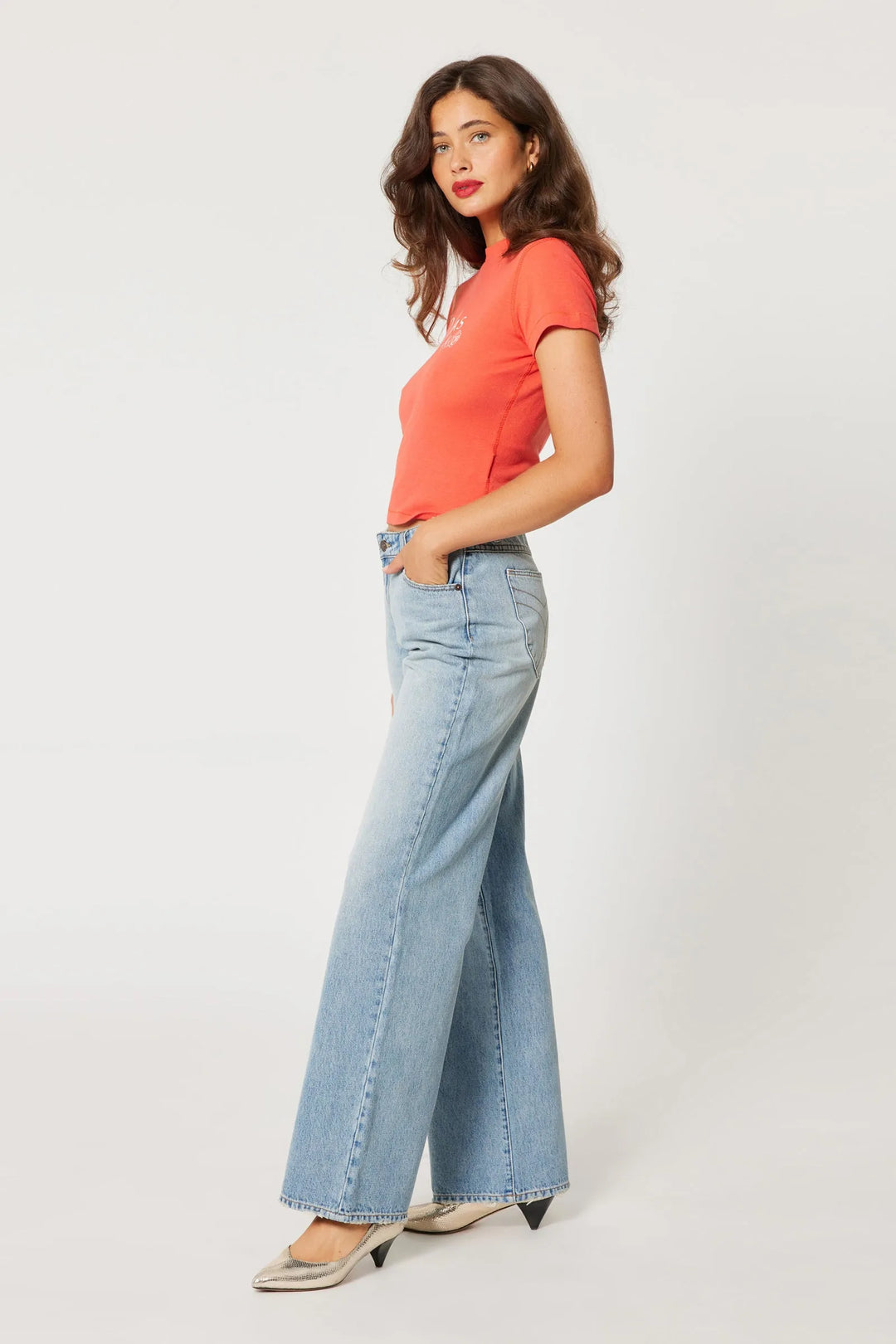 Rolla's Heidi Low Jean - Cali Worn - Light Vintage Blue