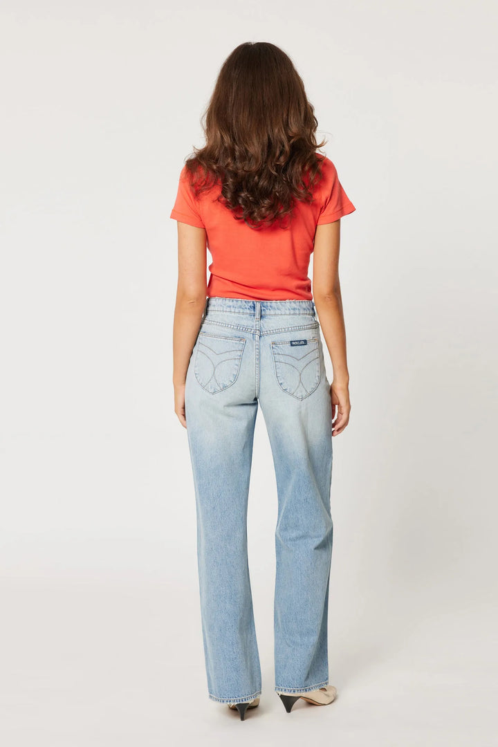 Rolla's Heidi Low Jean - Cali Worn - Light Vintage Blue