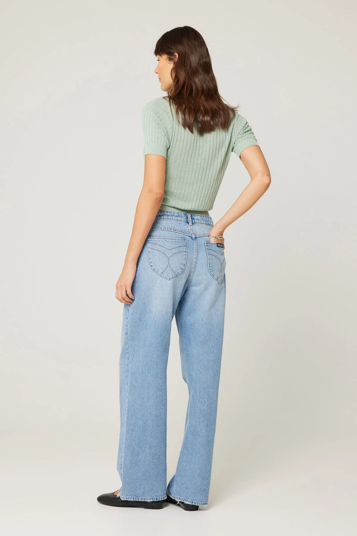 Rolla's Kate Mid Baggy Jean - 90's Blue - Vintage Blue