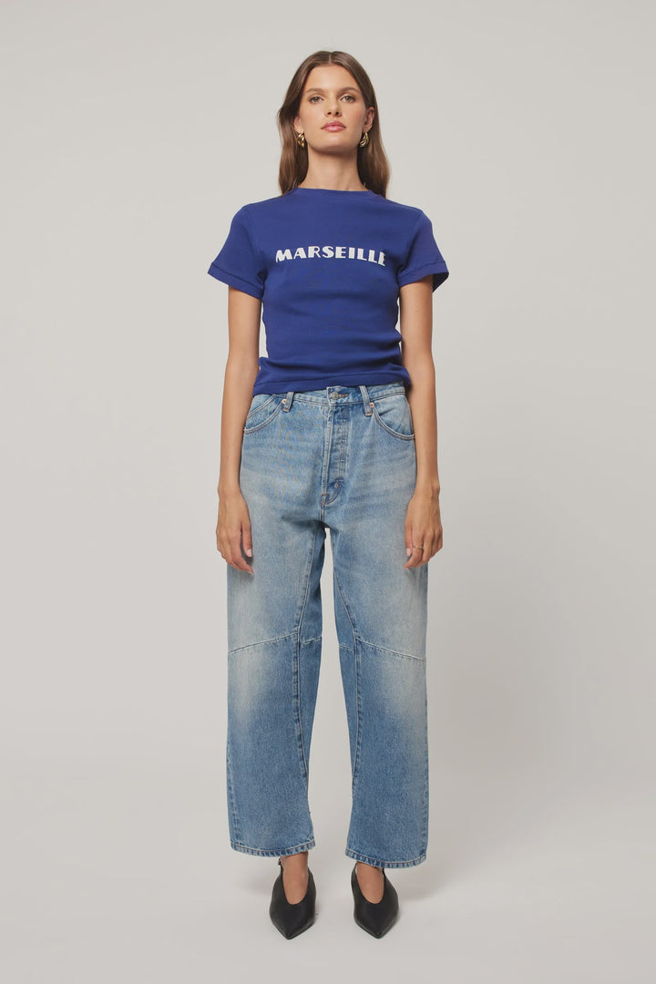 Rolla's Jane High Rise Barrel Jean - Brent - Vintage Indigo