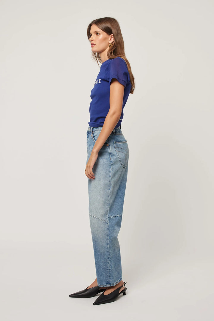Rolla's Jane High Rise Barrel Jean - Brent - Vintage Indigo