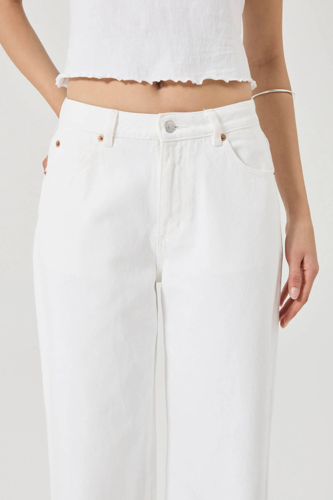 Rolla's Kate Mid Baggy Jean - Vintage White