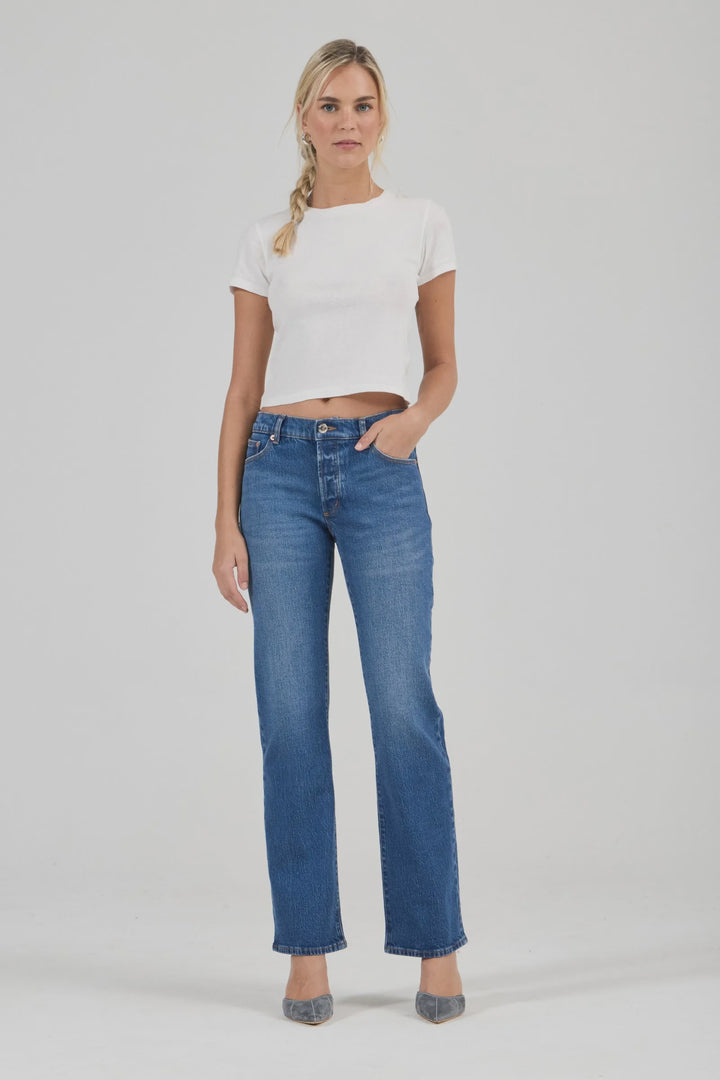Rollas Meg Straight Denim Jean - Reign