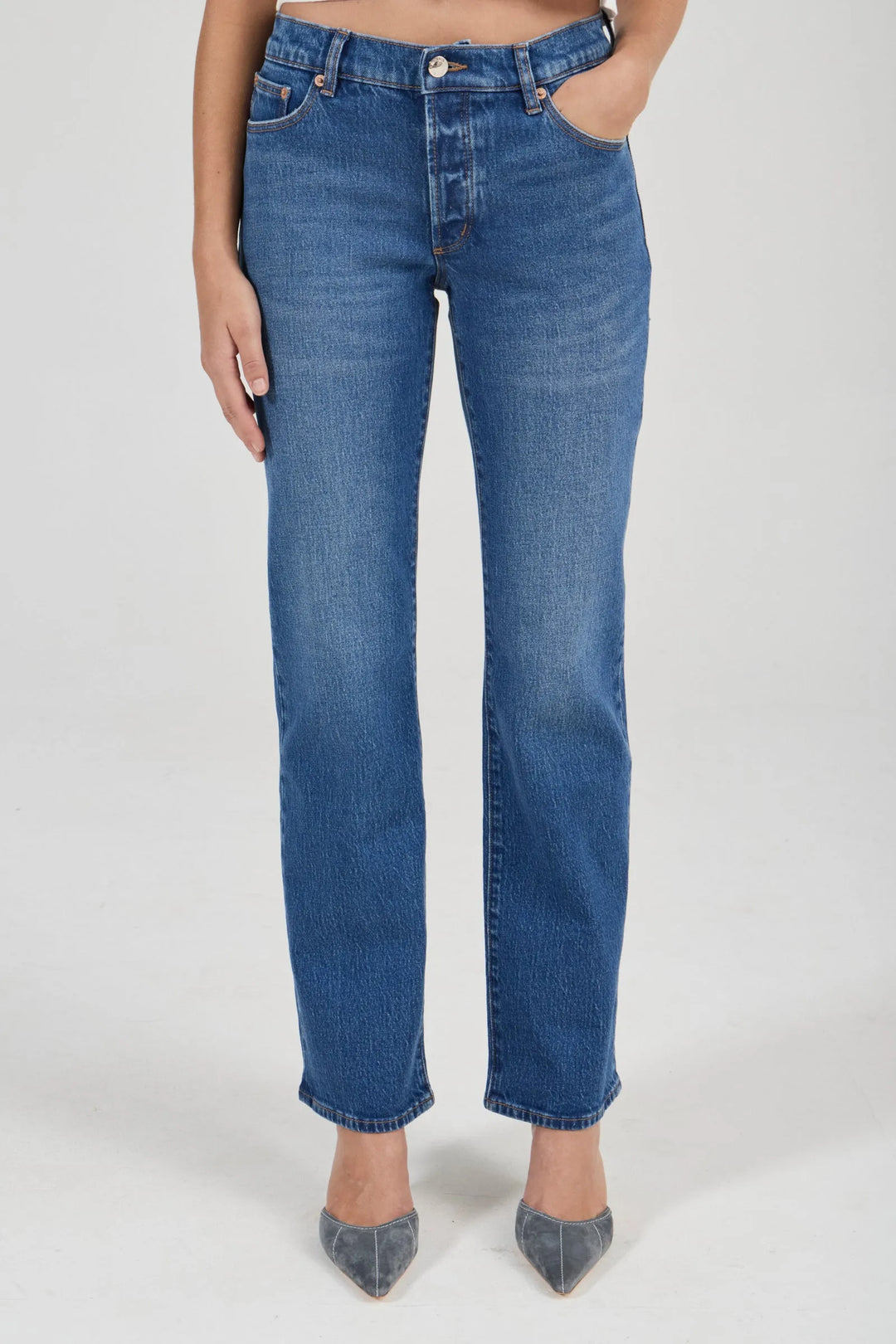 Rollas Meg Straight Denim Jean - Reign