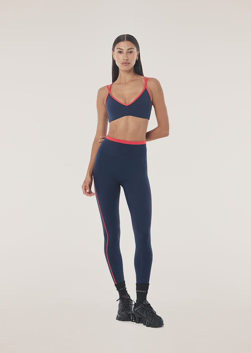P.E Nation Rapid Full Length Legging - Dark Navy/Collegiate Red