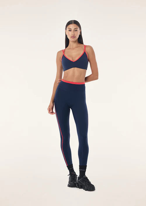 P.E Nation Rapid Full Length Legging - Dark Navy/Collegiate Red