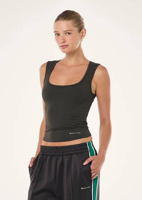 P.E Nation Refine Scoop Neck - Smokestone