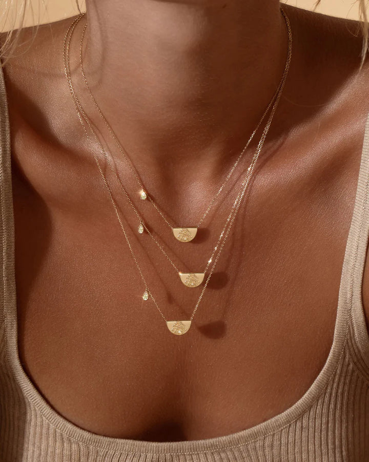 By Charlotte 14k Solid Gold Birthstone Diamond Necklace - August - Peridot