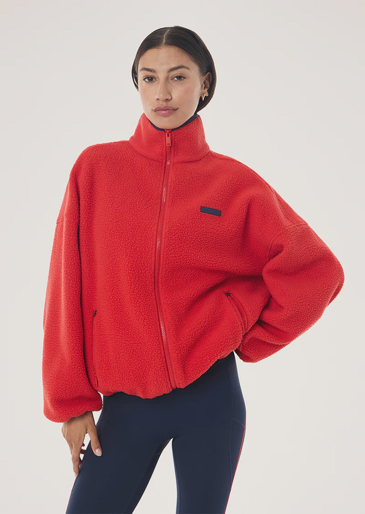 P.E Nation Rotate Sherpa Jacket - College Red/Dark Navy