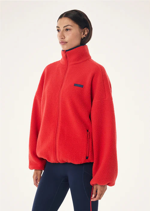 P.E Nation Rotate Sherpa Jacket - College Red/Dark Navy