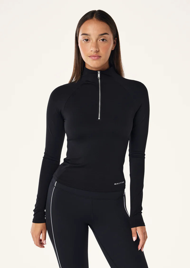 P.E Nation Routine Quarter Zip Long Sleeve - Black