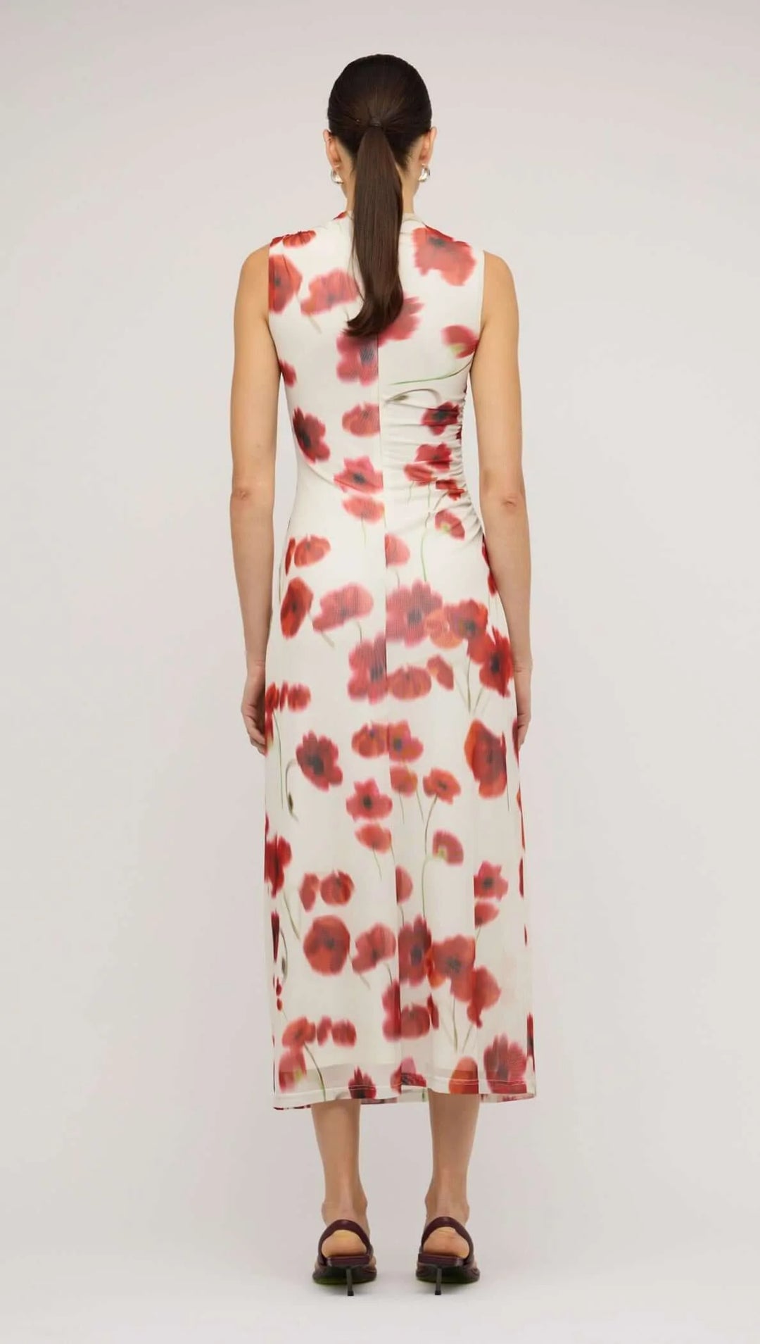 Staple The Label Lumi Mesh Midi Dress - Red Poppy