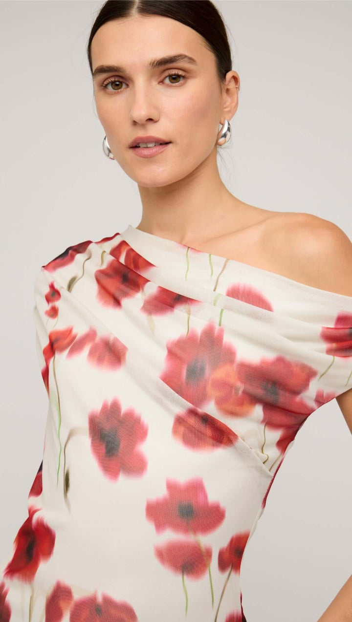 Staple The Label Lumi Mesh Top - Red Poppy