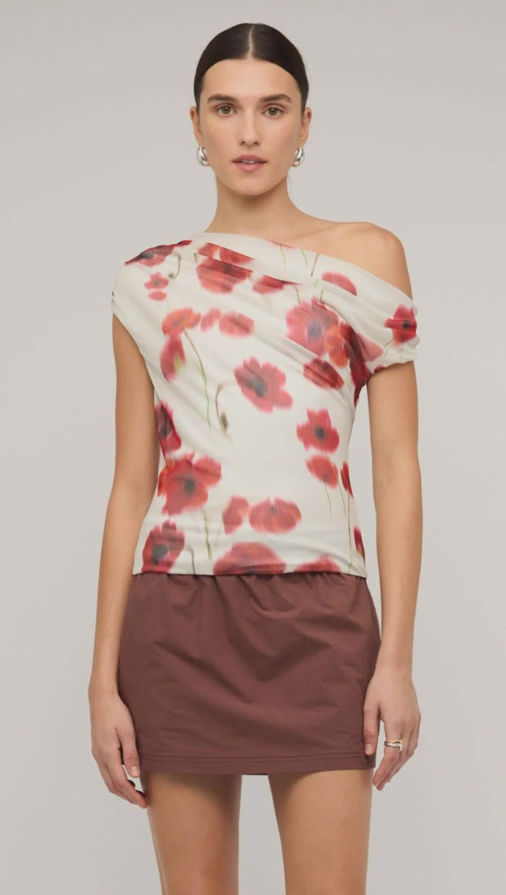 Staple The Label Lumi Mesh Top - Red Poppy
