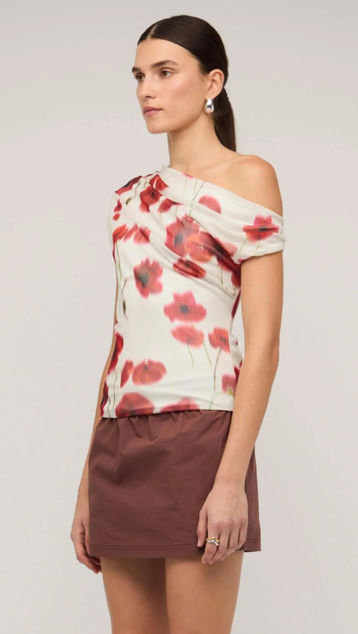 Staple The Label Lumi Mesh Top - Red Poppy