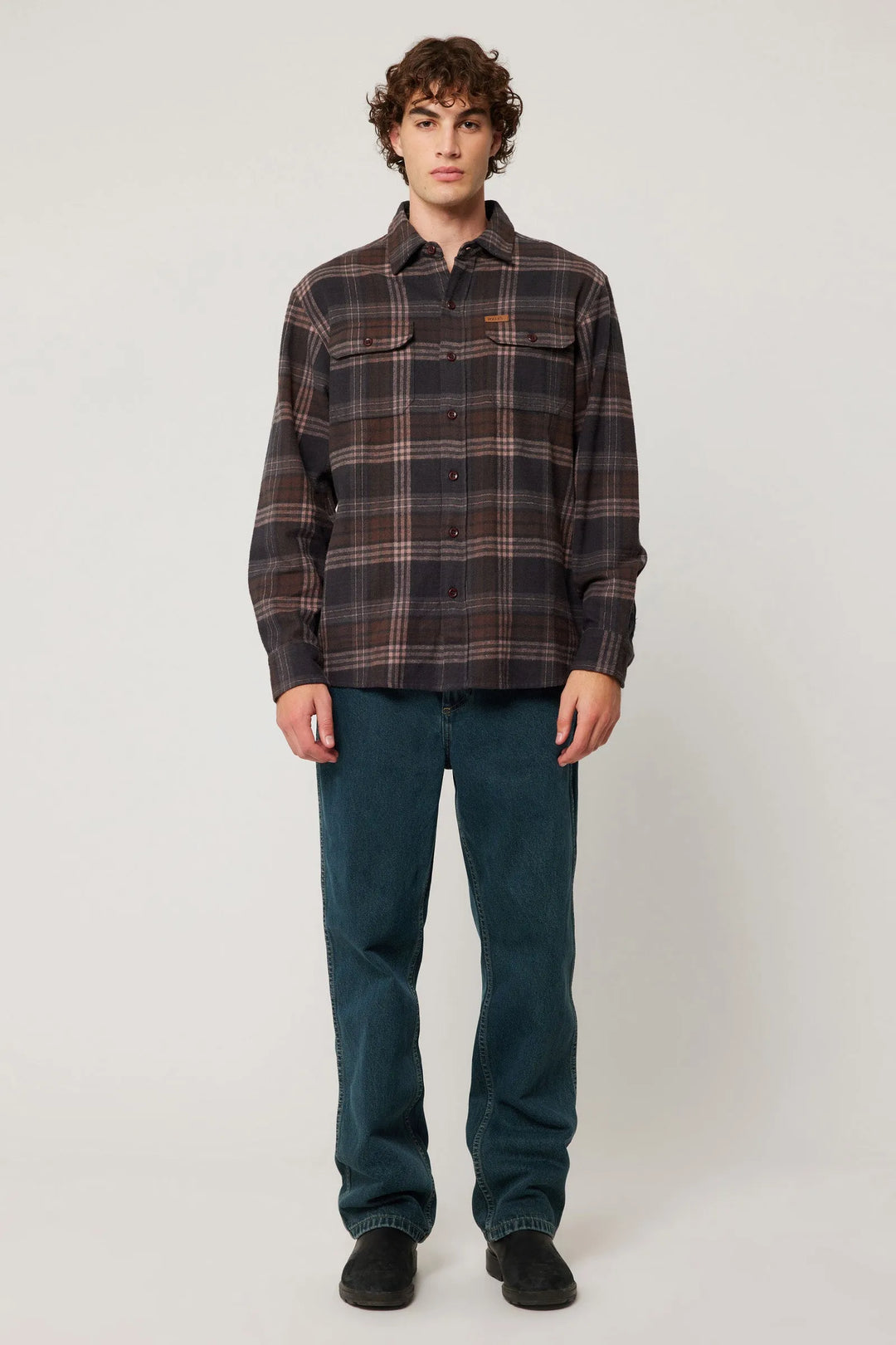 Rolla's Trailer Check Shirt - Brown Check