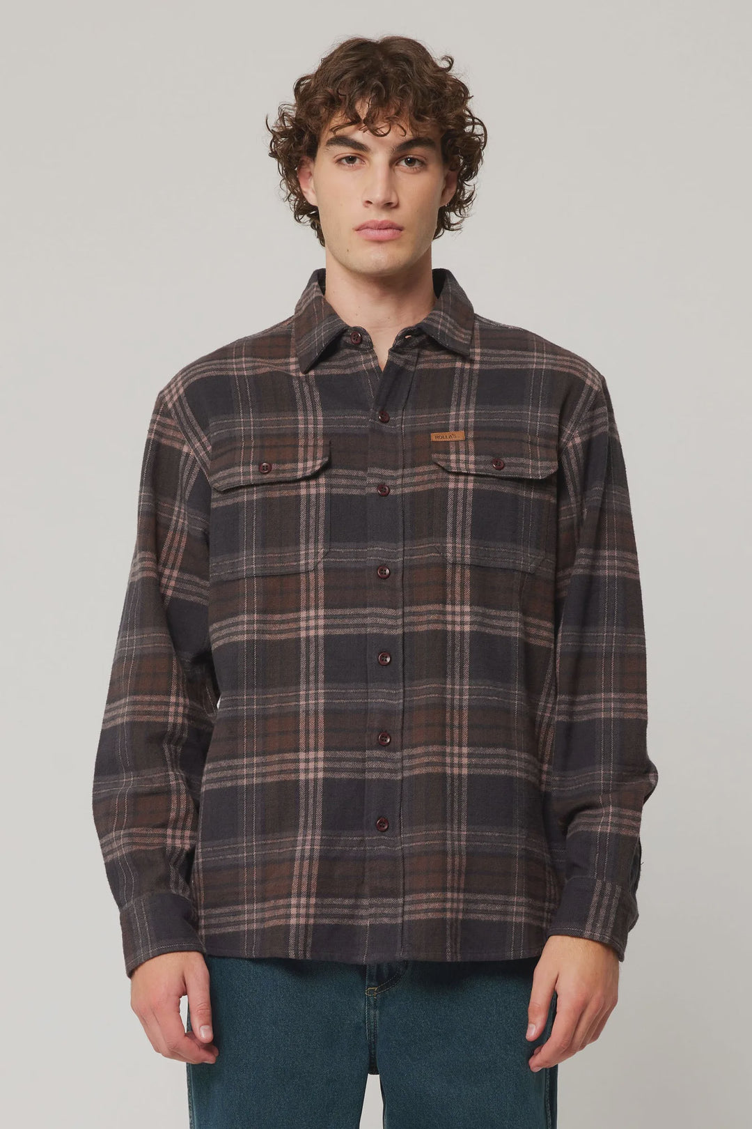 Rolla's Trailer Check Shirt - Brown Check