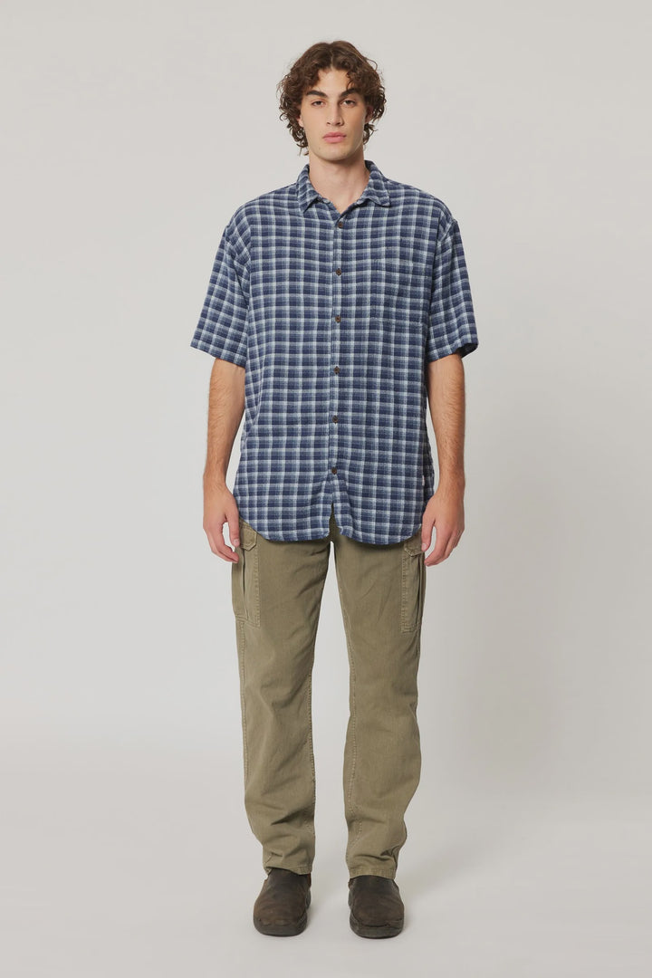 Rolla's Angus Check Short Sleeve Shirt - Blue Check